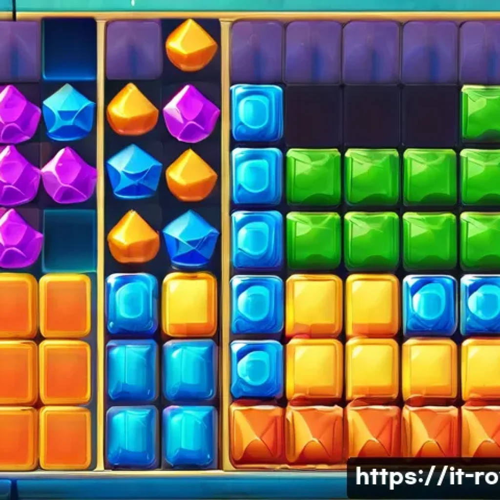 로얄매치 커뮤니티 톱 뉴스 - A vibrant and colorful mobile game interface showing a complex puzzle level from Royal Match, featur...