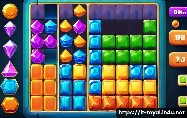 로얄매치 커뮤니티 톱 뉴스 - A vibrant and colorful mobile game interface showing a complex puzzle level from Royal Match, featur...
