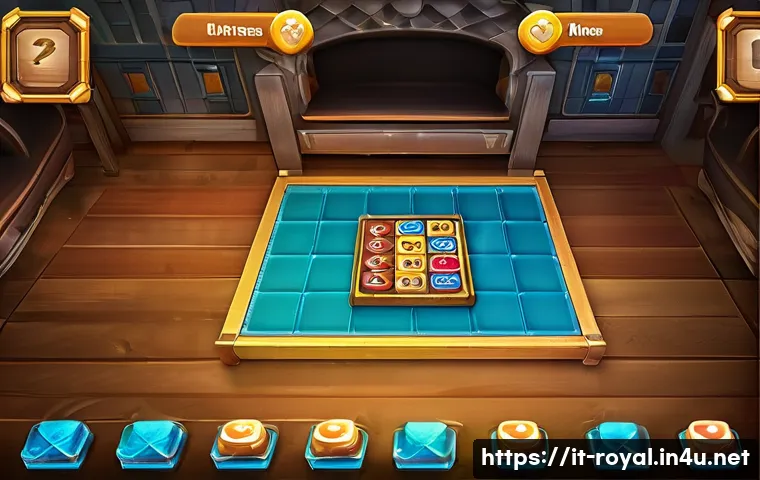 로얄매치 커스텀 모드 - A vibrant mobile game interface showcasing a customized puzzle level in Royal Match, featuring color...