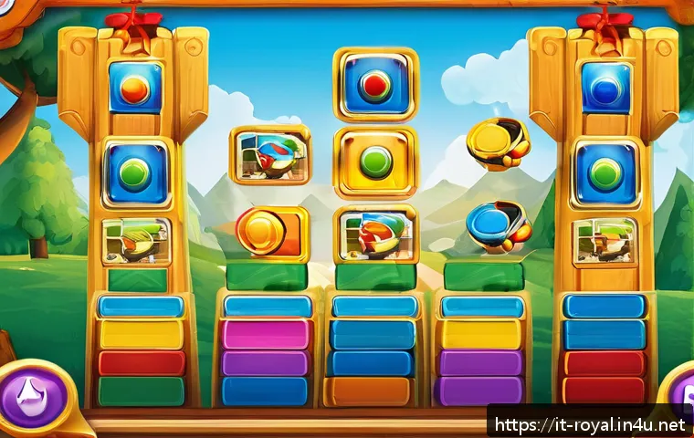 로얄매치 스테이지별 필요 시간 - A vibrant and colorful puzzle game scene inspired by Royal Match, showing a cheerful, animated game ...