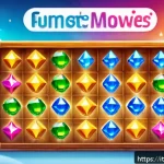 Home 23 로얄매치 패턴 분석법 - A vibrant and colorful match-3 puzzle game board featuring sparkling gems arranged in intricate recu...